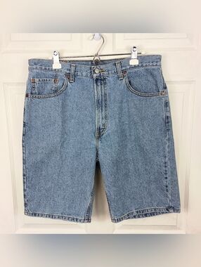 Levis 505 Jean Shorts 36 Mens Blue Denim 10" Regular Fit Y2K Grunge 2008
